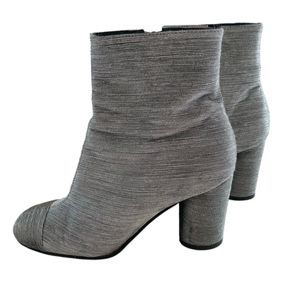 Pre-owned Maliparmi Cloth Ankle Boots In Silver