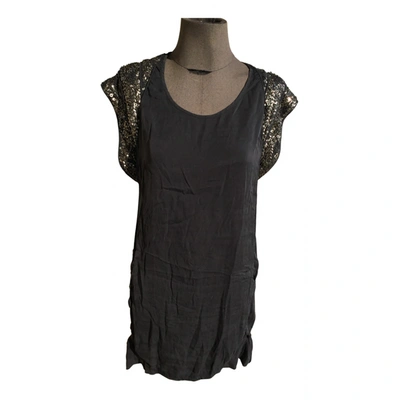 Pre-owned Iro Silk Mid-length Dress In Black