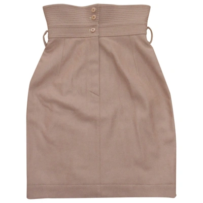 Pre-owned Claude Montana Wool Mini Skirt In Camel