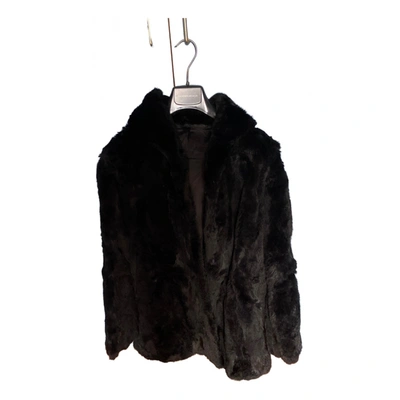 Pre-owned Silvian Heach Faux Fur Jacket In Black