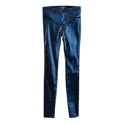 Pre-owned Chanel Slim Jeans In Blue