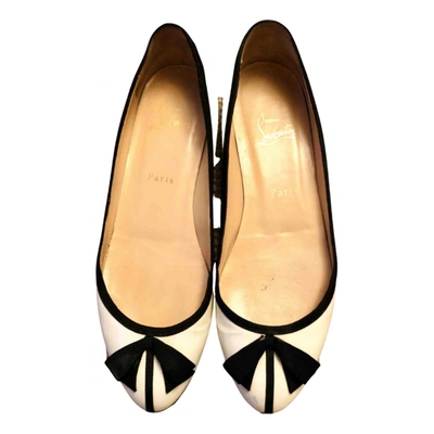 Pre-owned Christian Louboutin Patent Leather Ballet Flats In White