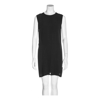 Pre-owned Jil Sander Silk Mini Dress In Black