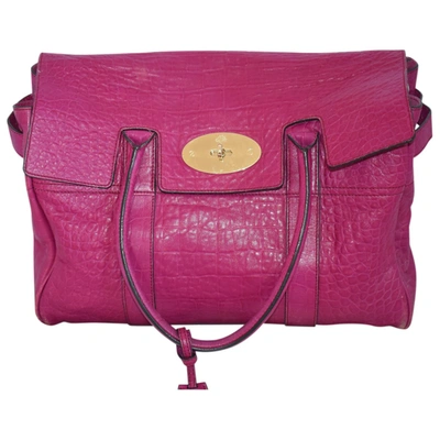 Pre-owned Mulberry Bayswater Leather Handbag In Purple