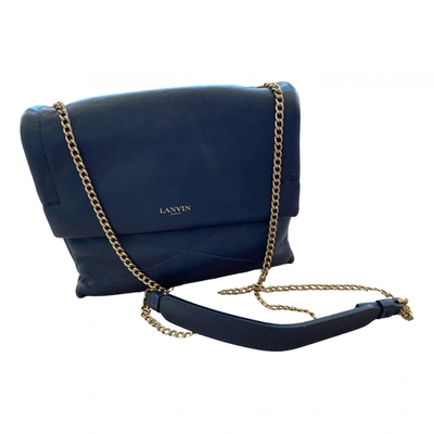Pre-owned Lanvin Leather Crossbody Bag In Navy
