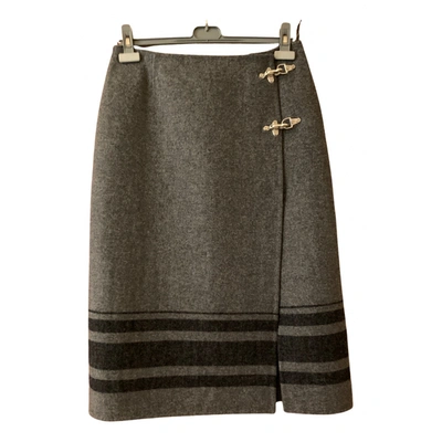 Pre-owned Celine Wool Mid-length Skirt In Grey