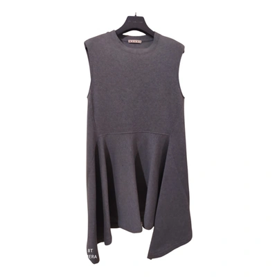 Pre-owned Marni Wool Mid-length Dress In Grey