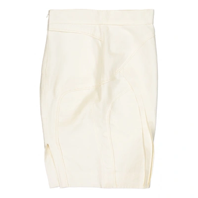 Pre-owned Balenciaga Linen Mid-length Skirt In Ecru