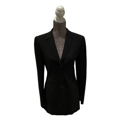 Pre-owned Escada Wool Cardi Coat In Black