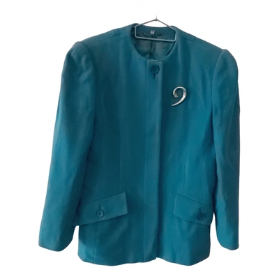Pre-owned Akris Cashmere Blazer In Turquoise