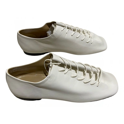 Pre-owned Lemaire Leather Lace Ups In White