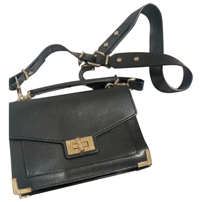Pre-owned The Kooples Emily Leather Crossbody Bag In Black