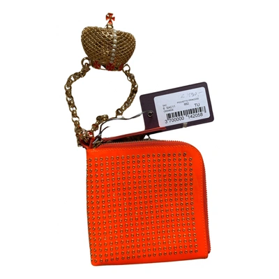 Pre-owned Irfé Patent Leather Clutch Bag In Orange