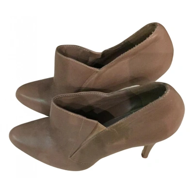 Pre-owned Aldo Leather Ankle Boots In Beige