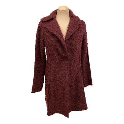 Pre-owned Nina Ricci Wool Coat In Burgundy