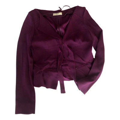 Pre-owned Prada Silk Suit Jacket In Purple