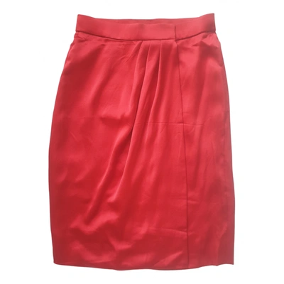 Pre-owned Givenchy Silk Mid-length Skirt In Red