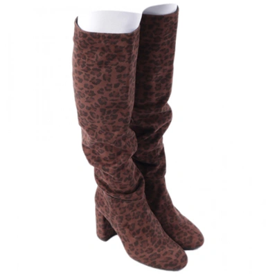 Pre-owned Unisa Cloth Boots In Brown
