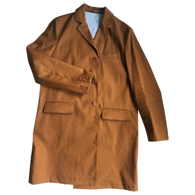 Pre-owned Agnona Trench In Brown
