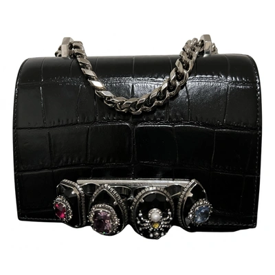 Pre-owned Alexander Mcqueen Knuckle Leather Handbag In Black