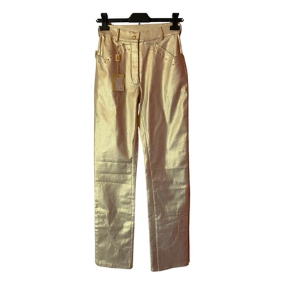 Pre-owned Alviero Martini Straight Pants In Gold