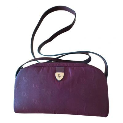 Pre-owned Dior Cloth Crossbody Bag In Burgundy