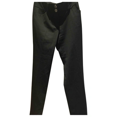 Pre-owned Burberry Wool Large Pants In Black