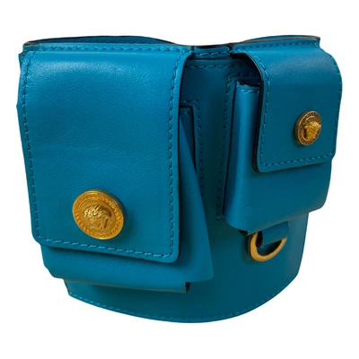 Pre-owned Versace Leather Purse In Blue
