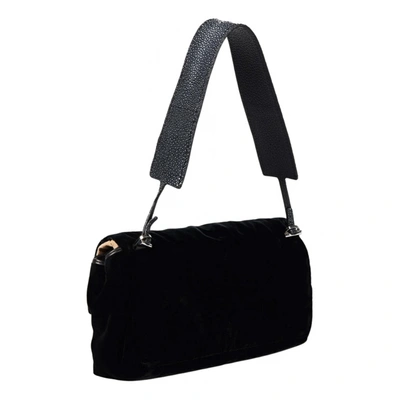 Pre-owned The Row Velvet Handbag In Black