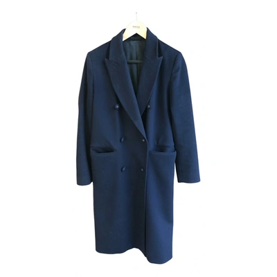 Pre-owned Officine Generale Cashmere Coat In Navy
