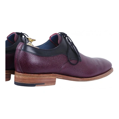 Pre-owned Barker Leather Lace Ups In Burgundy