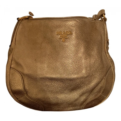 Pre-owned Prada Cleo Leather Handbag In Gold