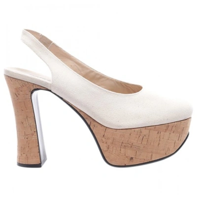 Pre-owned Chloé Cloth Heels In White