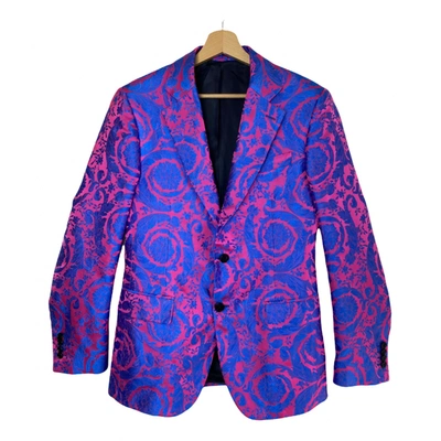 Pre-owned Versace Silk Vest In Purple