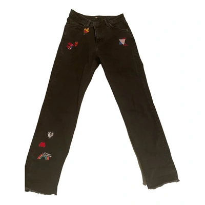 Pre-owned Maje Spring Summer 2020 Straight Jeans In Black