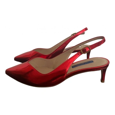 Pre-owned Stuart Weitzman Leather Sandals In Red