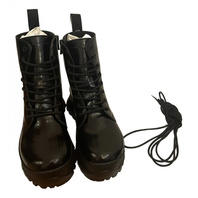 Pre-owned Stella Mccartney Leather Lace Up Boots In Black