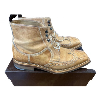 Pre-owned Lidfort Leather Boots In Beige
