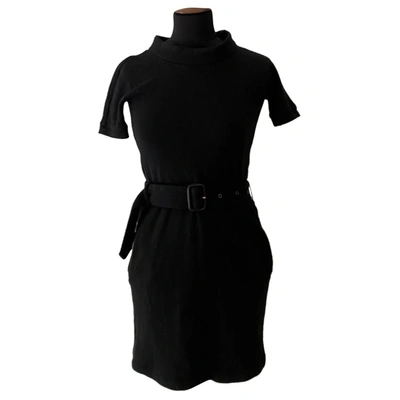 Pre-owned Burberry Wool Mini Dress In Black
