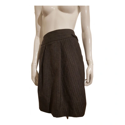 Pre-owned Max Mara Wool Mini Skirt In Grey