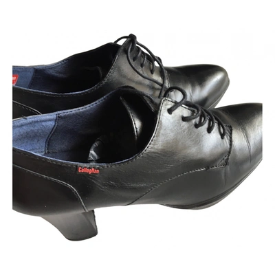Pre-owned Callaghan Leather Ankle Boots In Black