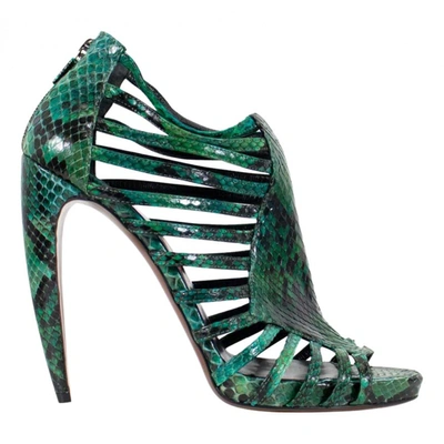 Pre-owned Walter Steiger Leather Sandals In Green