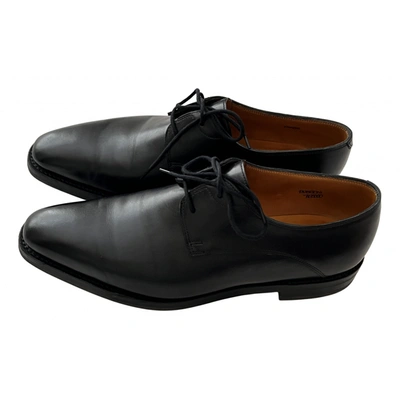 Pre-owned John Lobb Leather Lace Ups In Black