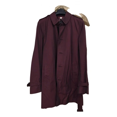 Pre-owned Burberry Trench In Burgundy