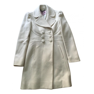 Pre-owned Juicy Couture Wool Coat In White