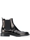 Saint Laurent Ceril Brogue-detail Leather Chelsea Boots In Nero