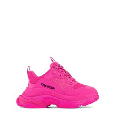 Balenciaga Kid's Triple S Tonal Chunky Sneakers, Toddler/kids In Pink
