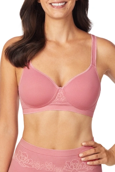 Company Ellen Tracy Seamless Curves Wire-free Bra In Misty Pink