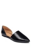 ESPRIT PIPER POINTED TOE D'ORSAY CROC EMBOSSED FLAT