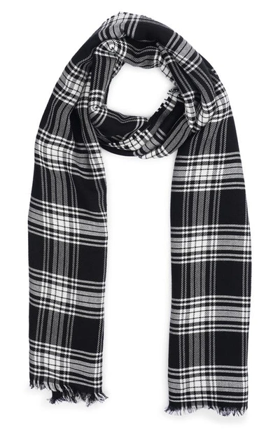 Allsaints Reversible Check Scarf In Black